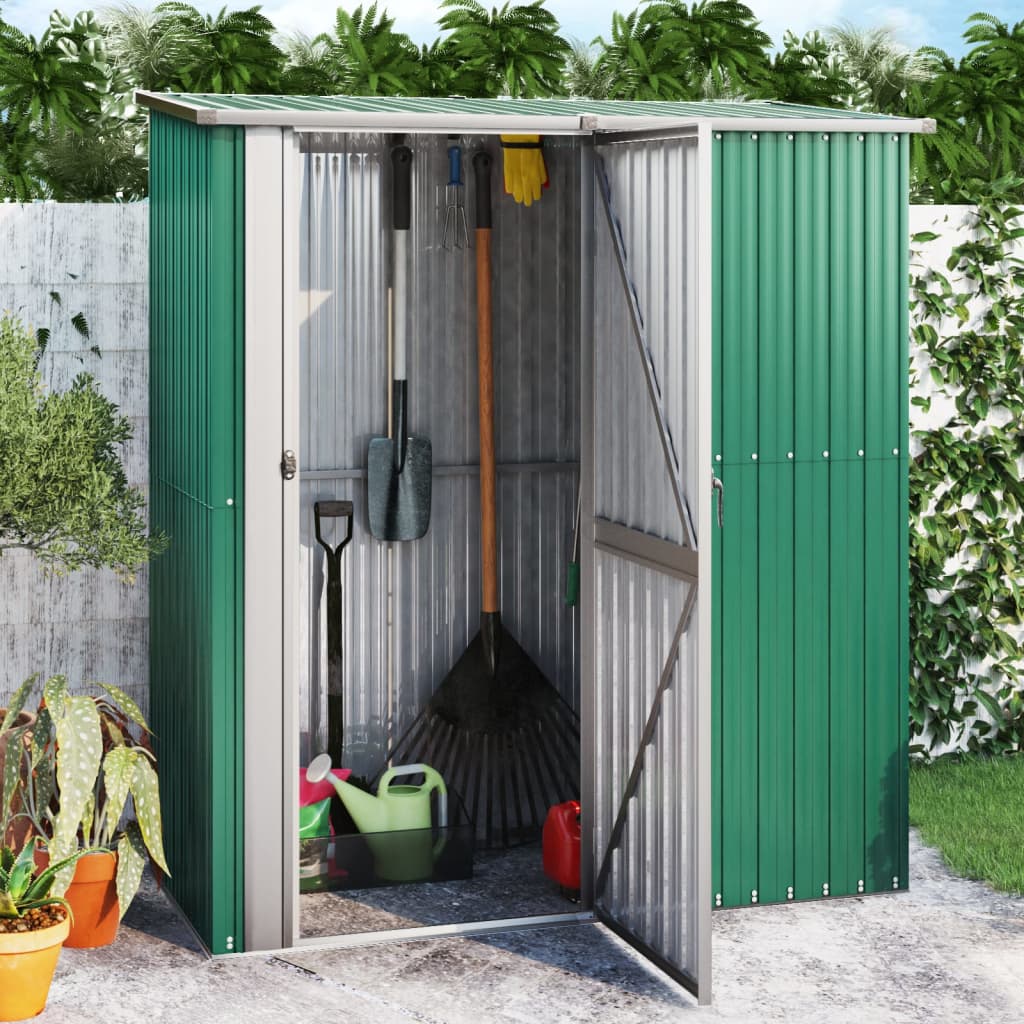 vidaXL Garden Shed Green 180.5x97x209.5 cm Galvanised Steel