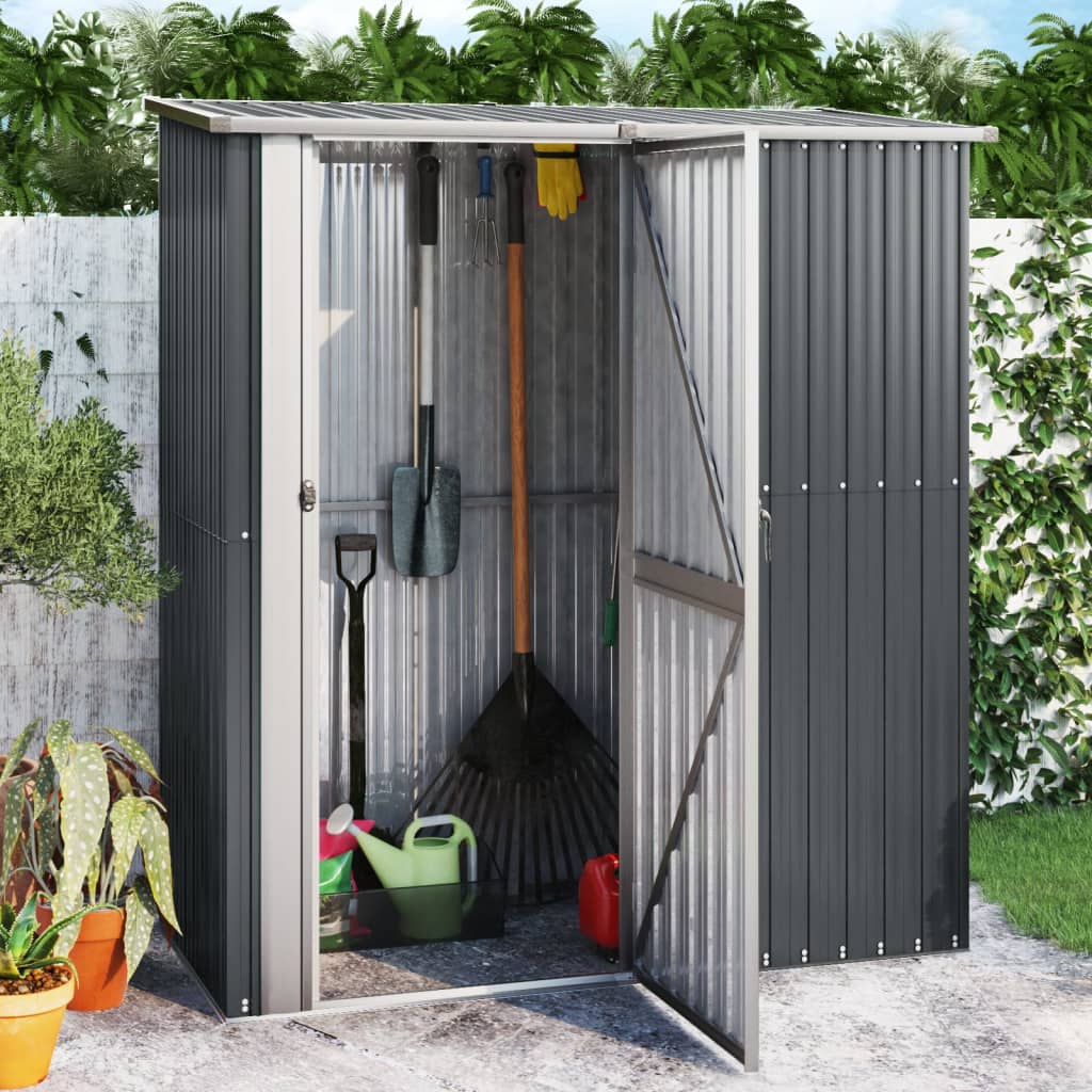 vidaXL Garden Shed Anthracite 180.5x97x209.5 cm Galvanised Steel