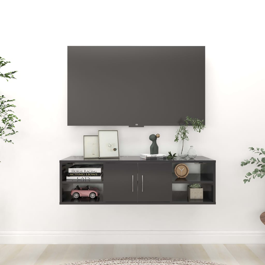 vidaXL Wall Shelf Grey 102x30x29 cm Engineered Wood