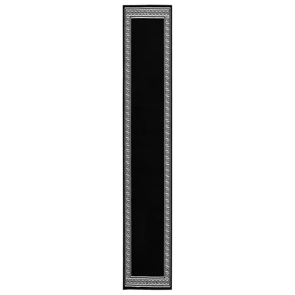 vidaXL Runner Rug BCF Black with Motif 60x500 cm