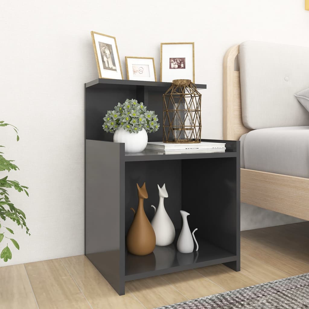 vidaXL Bed Cabinet Grey 40x35x60 cm Engineered Wood