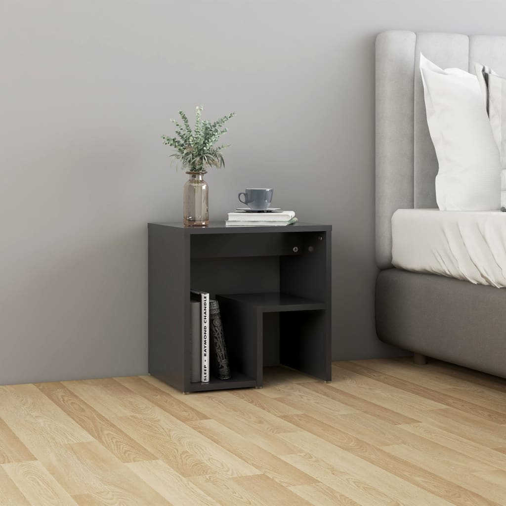 vidaXL Bed Cabinet Grey 40x30x40 cm Engineered Wood