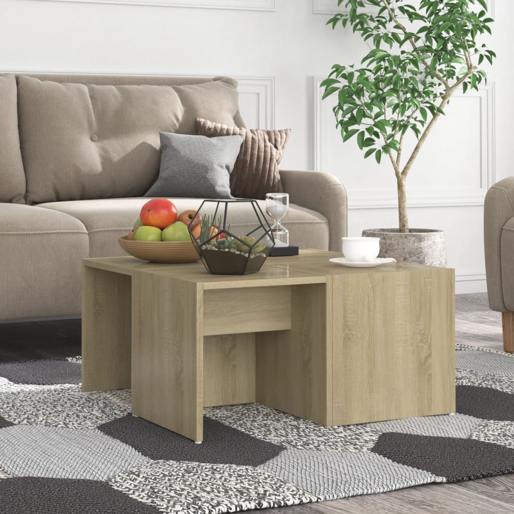 vidaXL Coffee Tables 4 pcs Sonoma Oak 33x33x33 cm Engineered Wood