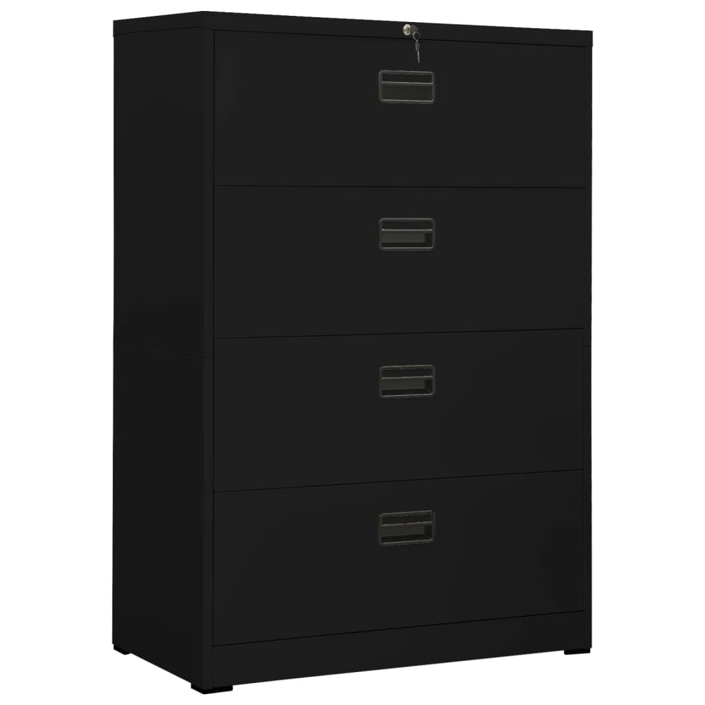 vidaXL Filing Cabinet Black 90x46x134 cm Steel