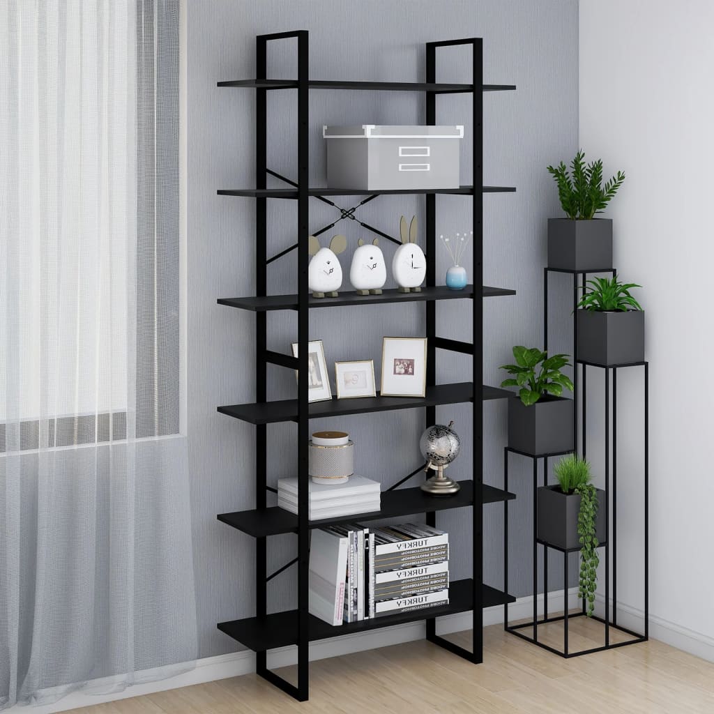 vidaXL High Cabinet Black 100x30x210 cm Solid Pine Wood