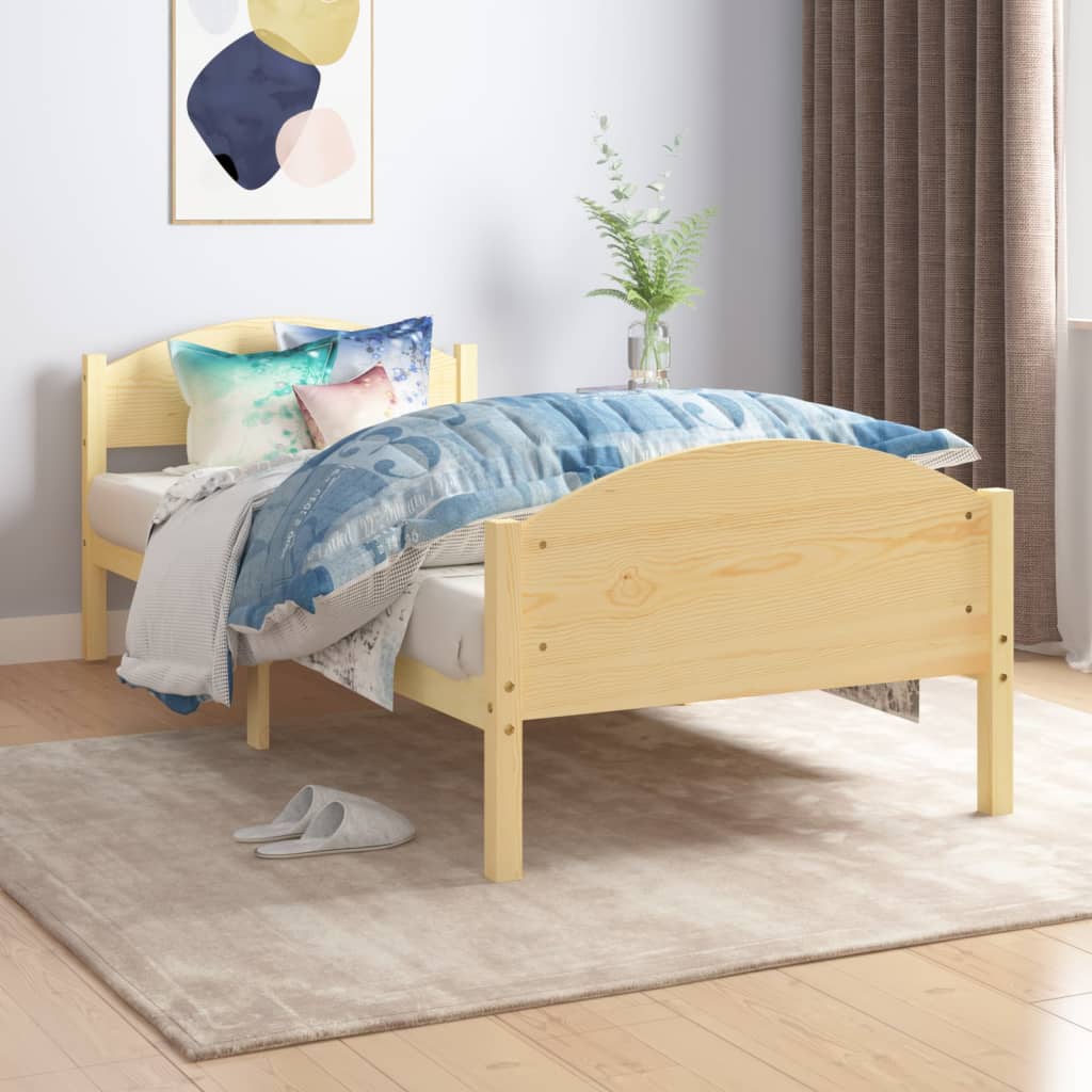 vidaXL Bed Frame Solid Pine Wood 100x200 cm