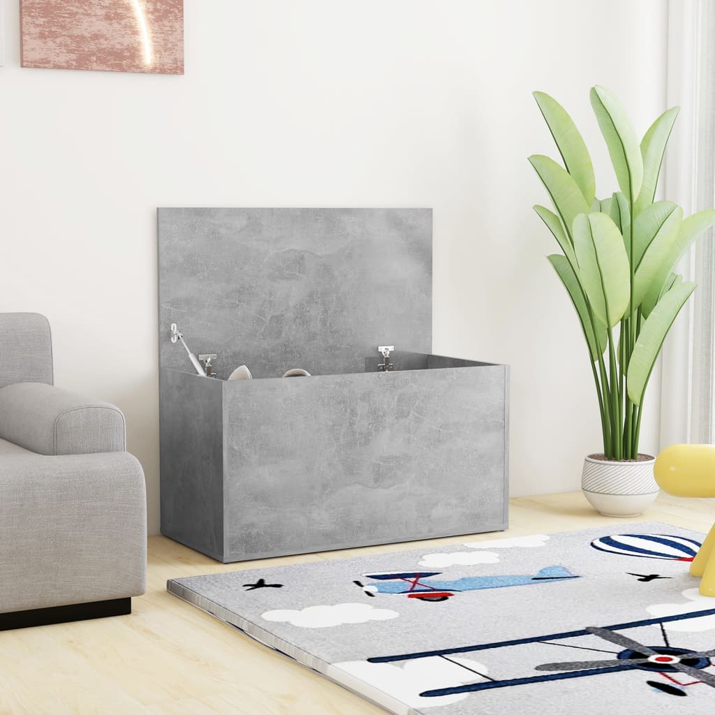 vidaXL Storage Chest Concrete Grey 84x42x46 cm Engineered Wood