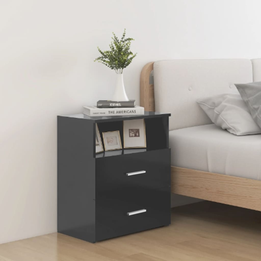 vidaXL Bed Cabinets 2 pcs Grey 50x32x60 cm