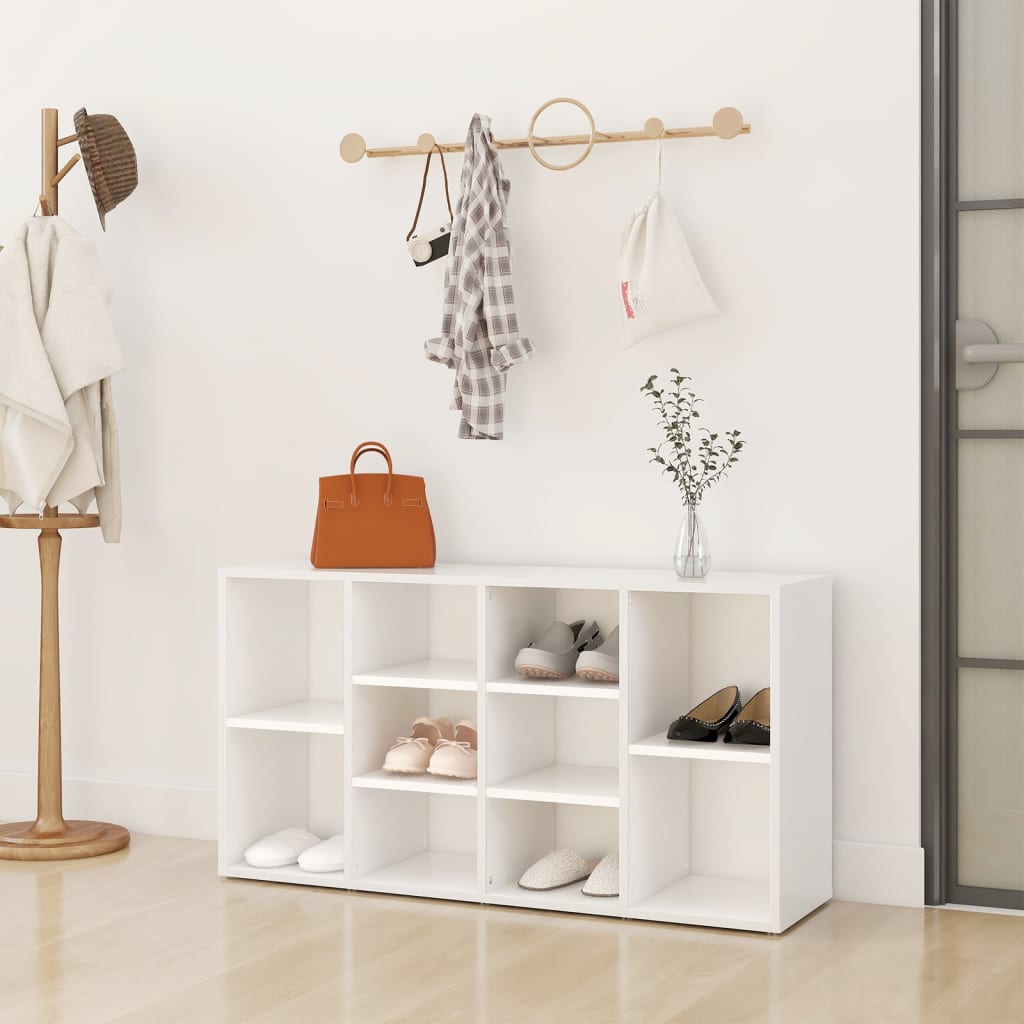 vidaXL Shoe Bench White 103x30x54.5 cm Engineered Wood