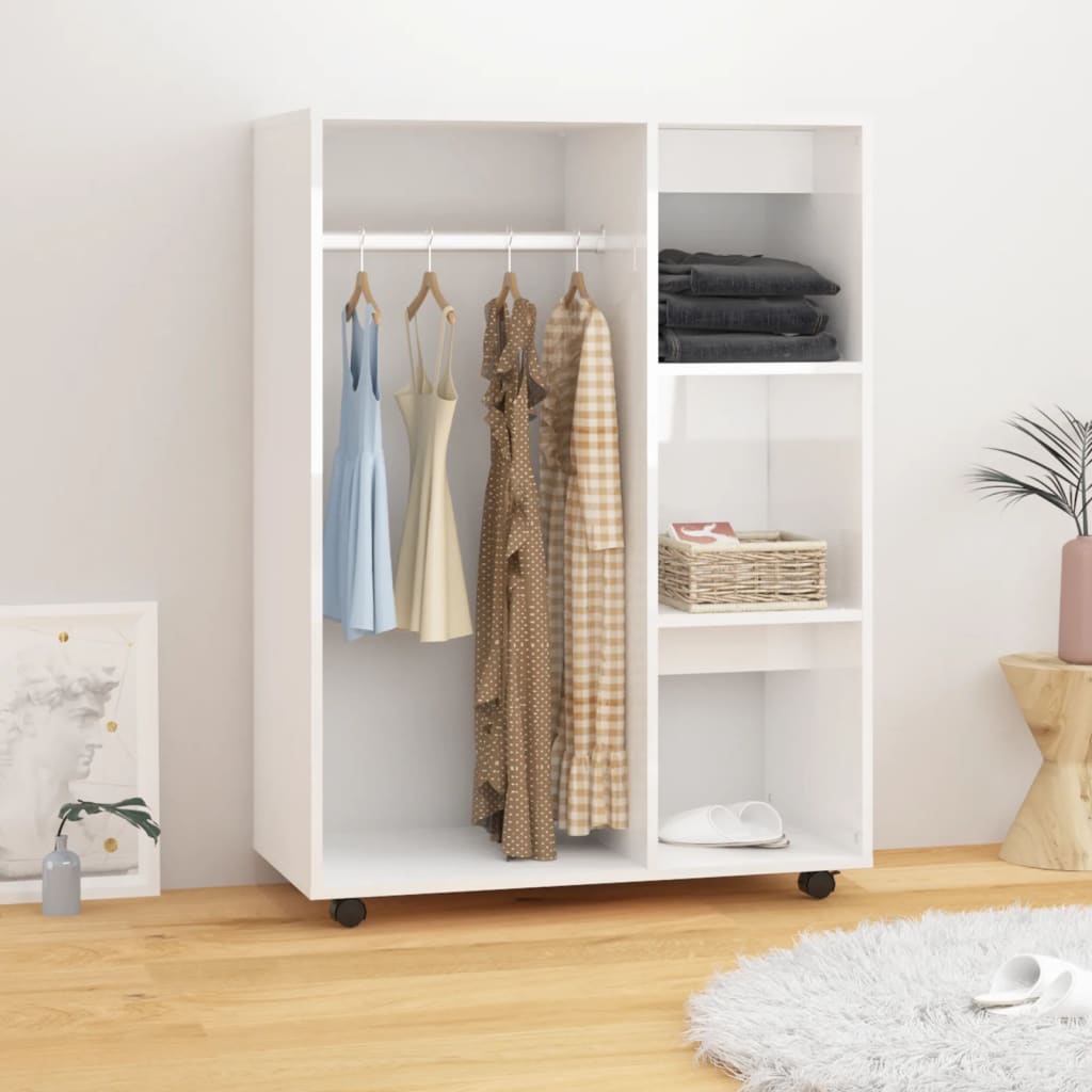 vidaXL Wardrobe High Gloss White 80x40x110 cm Engineered Wood