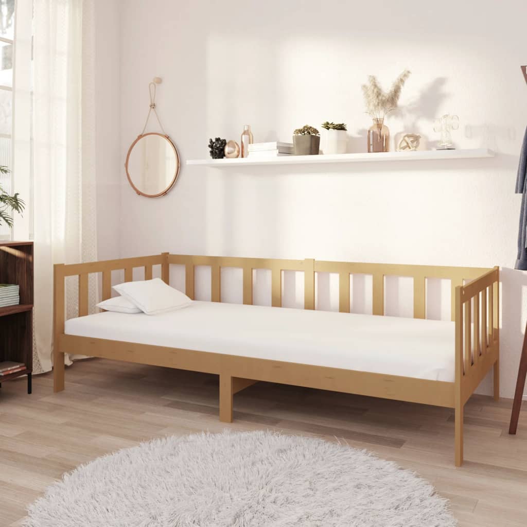 vidaXL Day Bed Honey Brown Solid Pinewood 90x200 cm