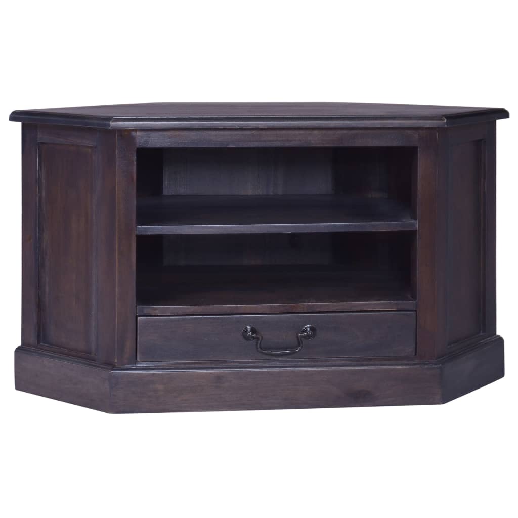 vidaXL Corner TV Cabinet Light Black 80x40x49 cm Solid Wood Mahogany