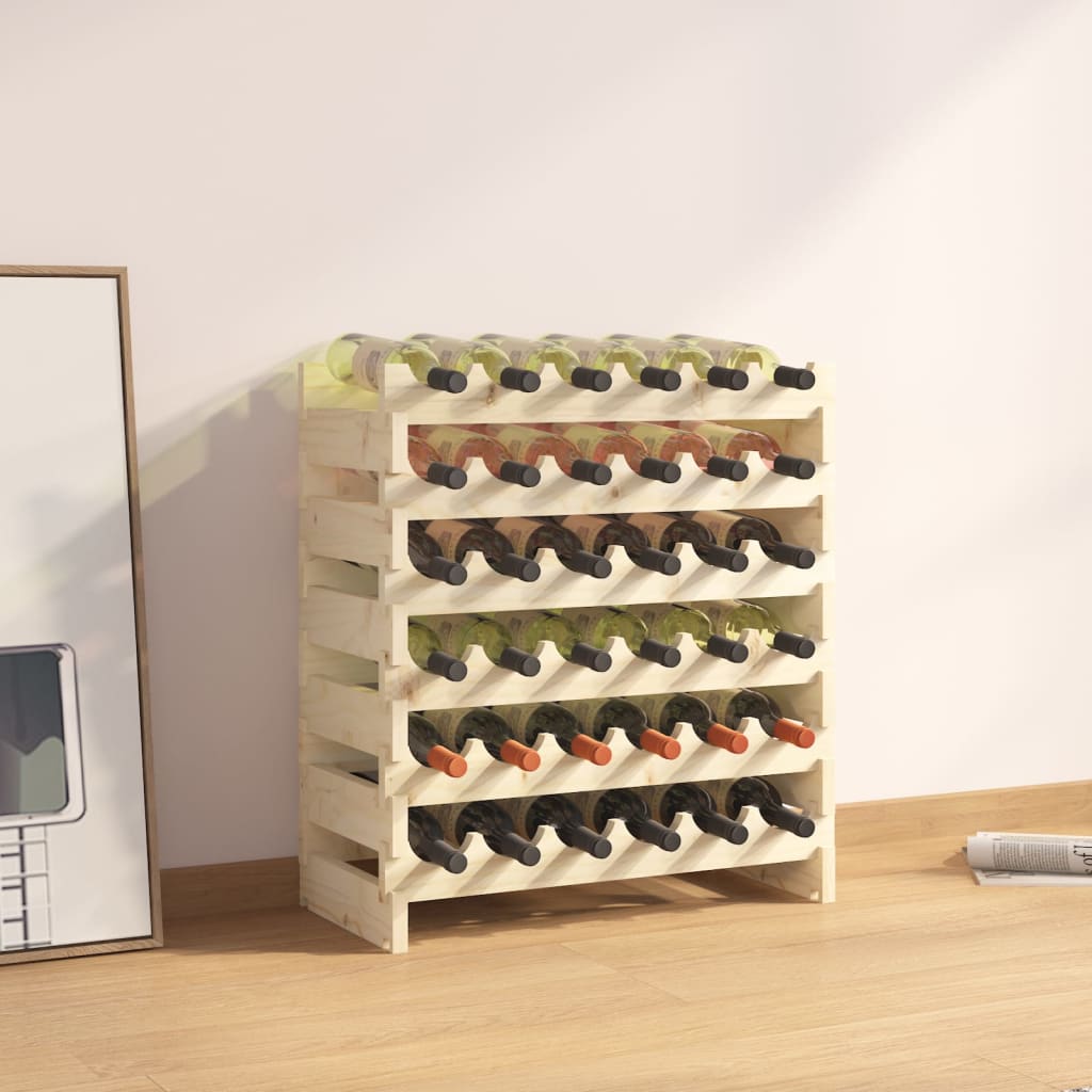 vidaXL Wine Rack 65x29x68 cm Solid Wood Pine