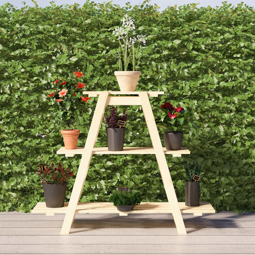 vidaXL Flower Rack 101x23x79 cm Solid Wood Pine