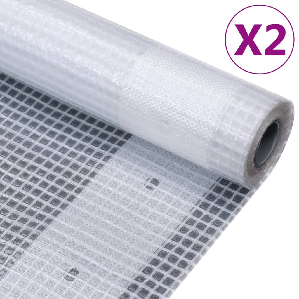 vidaXL Leno Tarpaulins 2 pcs 260 g/må_ 4x8 m White