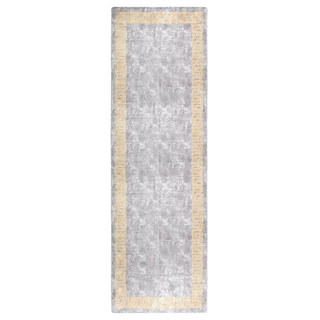 vidaXL Rug Washable 80x300 cm Grey Anti Slip