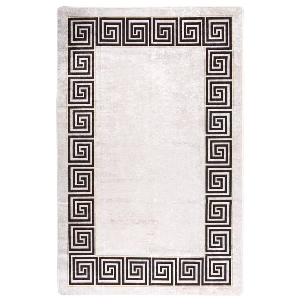 vidaXL Rug Washable 80x150 cm Light Beige Anti Slip