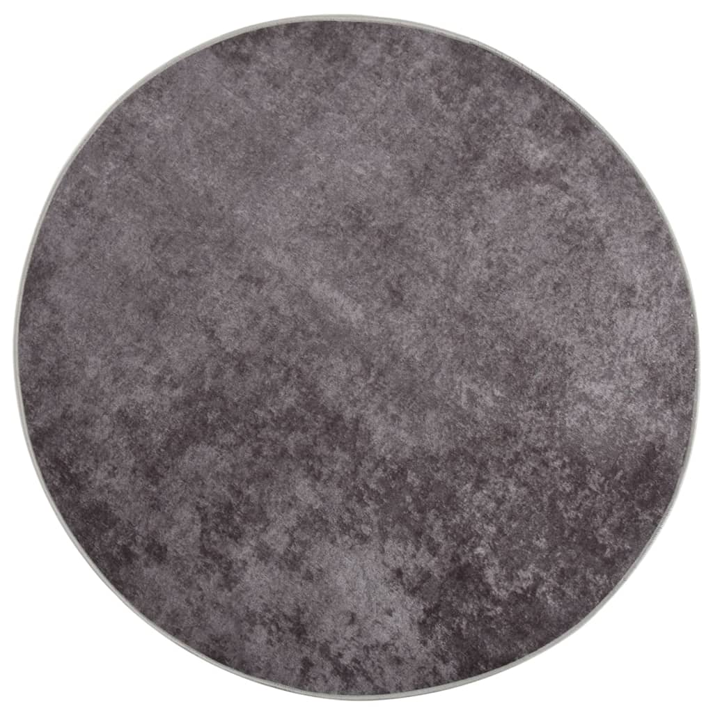 vidaXL Rug Washable ì 120 cm Grey Anti Slip