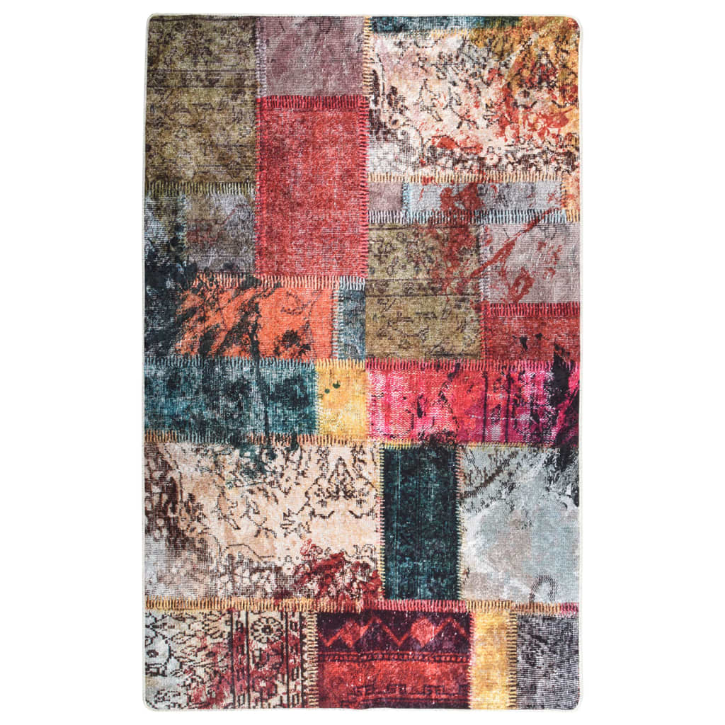 vidaXL Rug Washable Patchwork 160x230 cm Multicolour Anti Slip