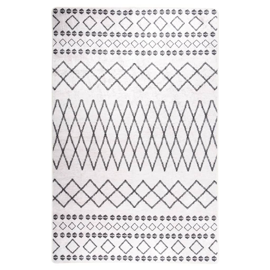 vidaXL Rug Washable 160x230 cm Black and White Anti Slip