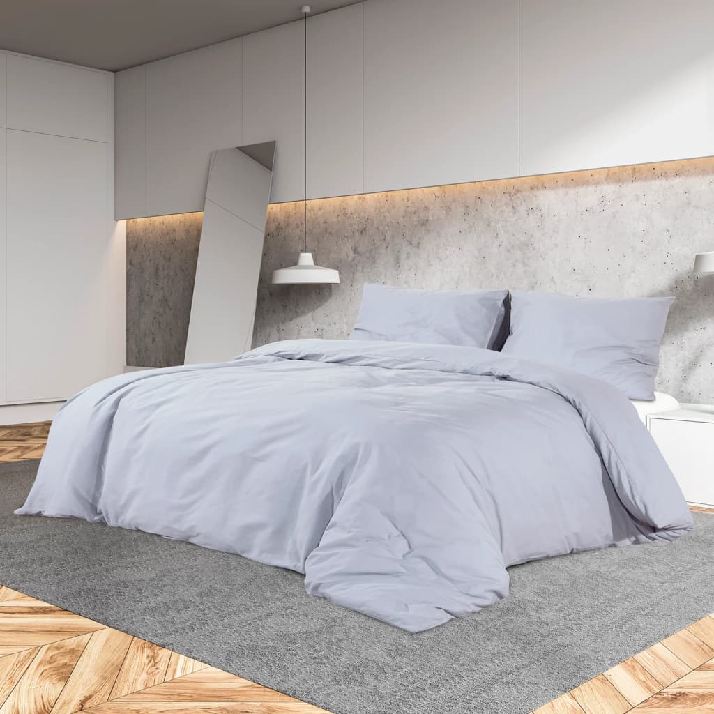 vidaXL Duvet Cover Set Grey 220x240 cm Cotton