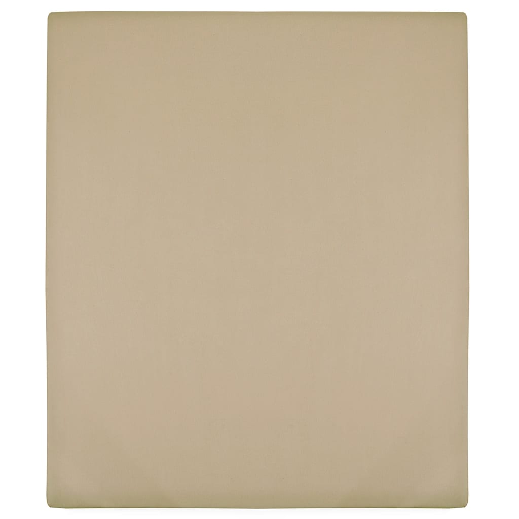 vidaXL Jersey Fitted Sheet Taupe 160x200 cm Cotton