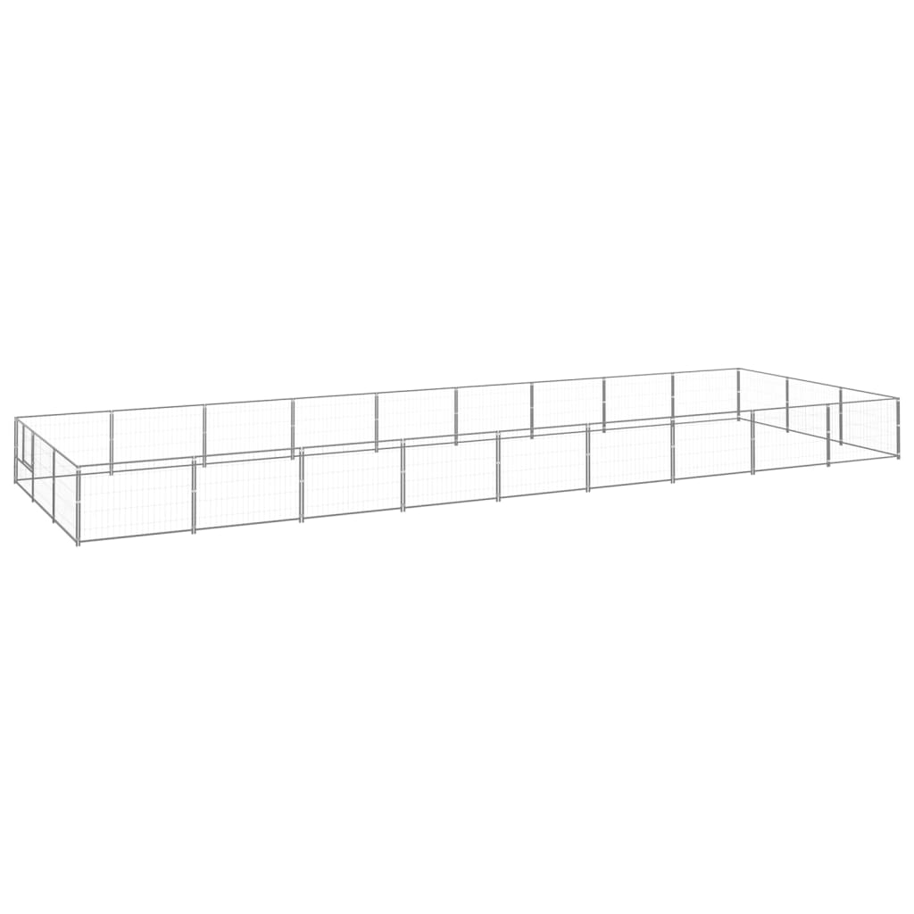 vidaXL Dog Kennel Silver 27 må_ Steel