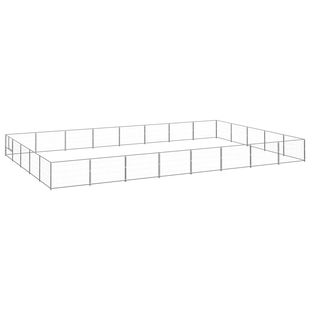 vidaXL Dog Kennel Silver 40 må_ Steel