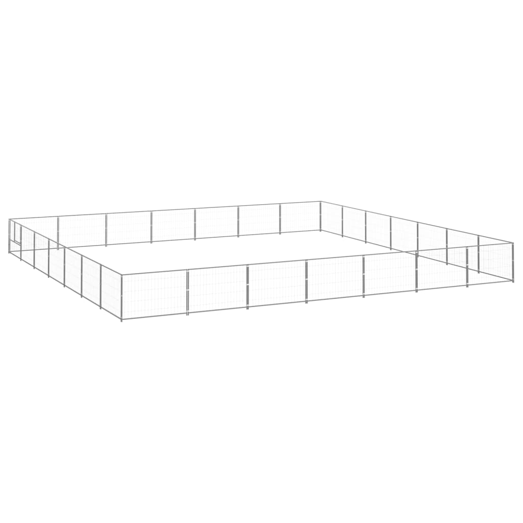 vidaXL Dog Kennel Silver 49 må_ Steel