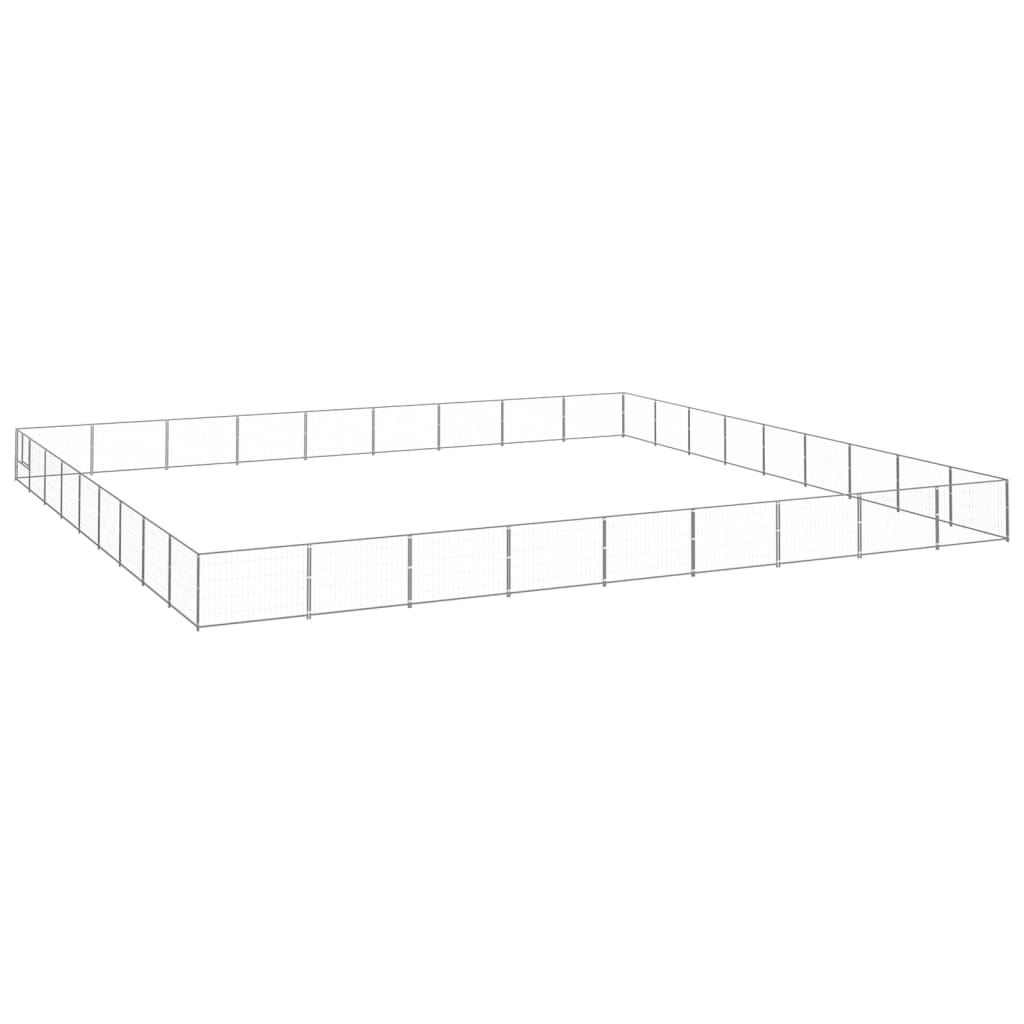vidaXL Dog Kennel Silver 81 må_ Steel