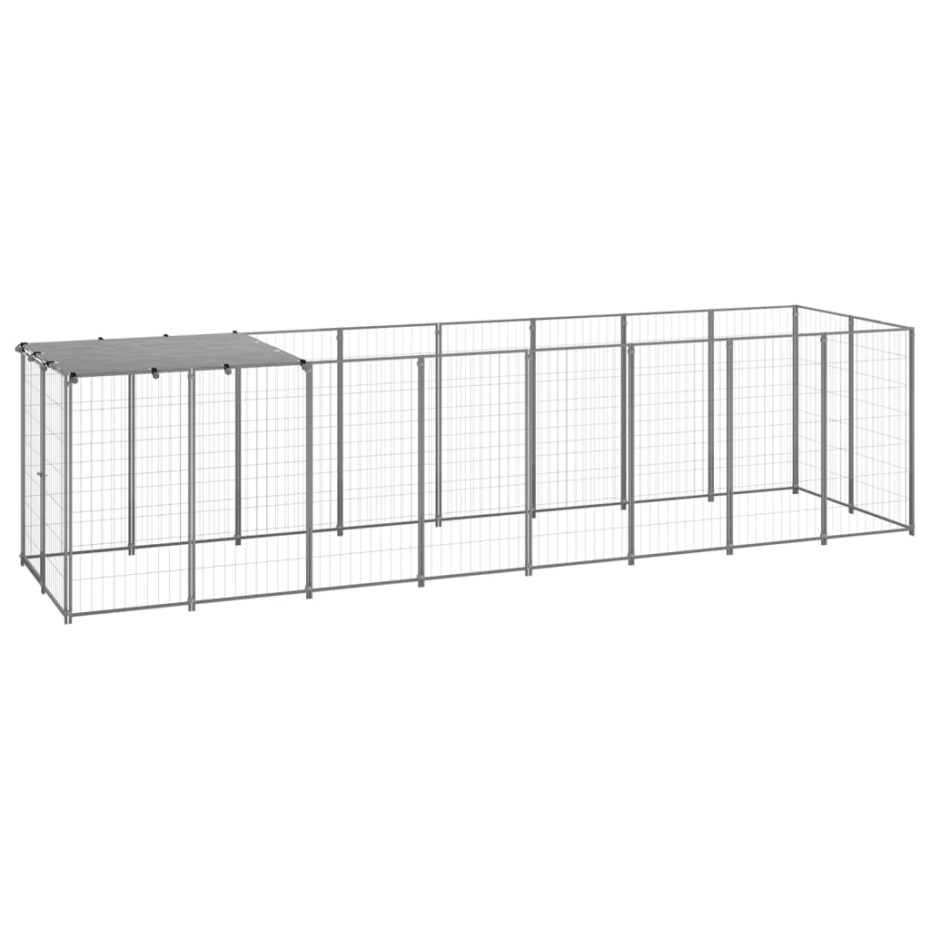 vidaXL Dog Kennel Silver 4.84 må_ Steel