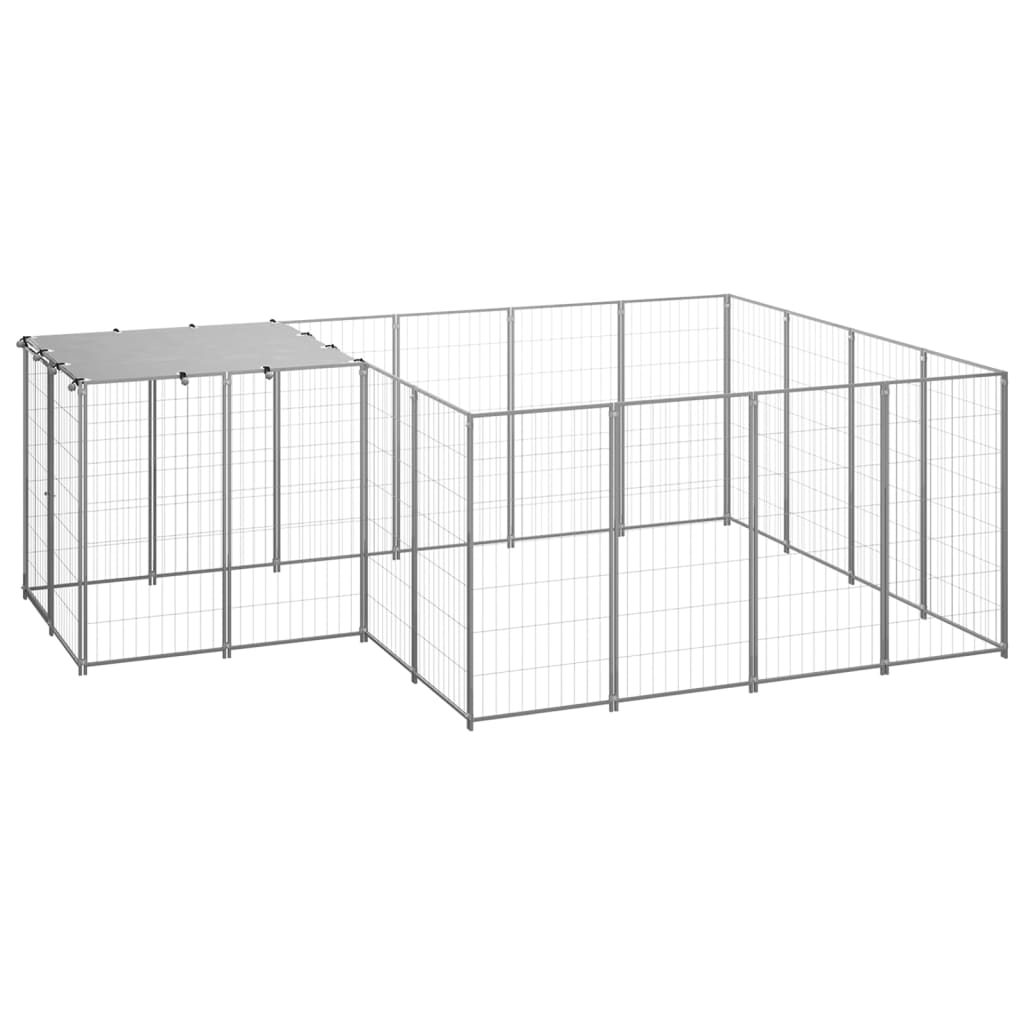 vidaXL Dog Kennel Silver 6.05 må_ Steel