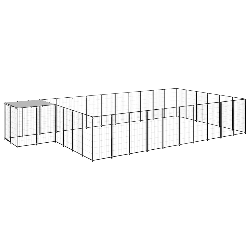 vidaXL Dog Kennel Black 19.36 må_ Steel