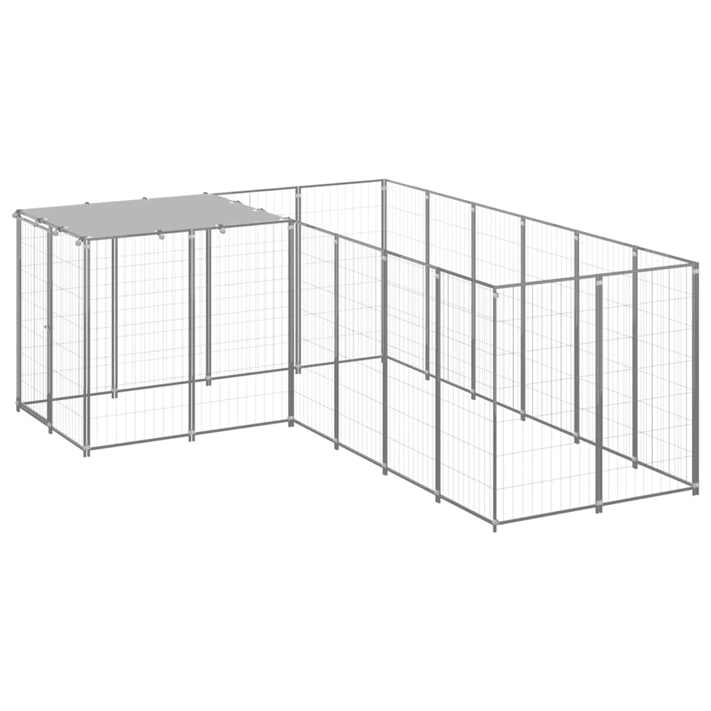 vidaXL Dog Kennel Silver 4.84 må_ Steel