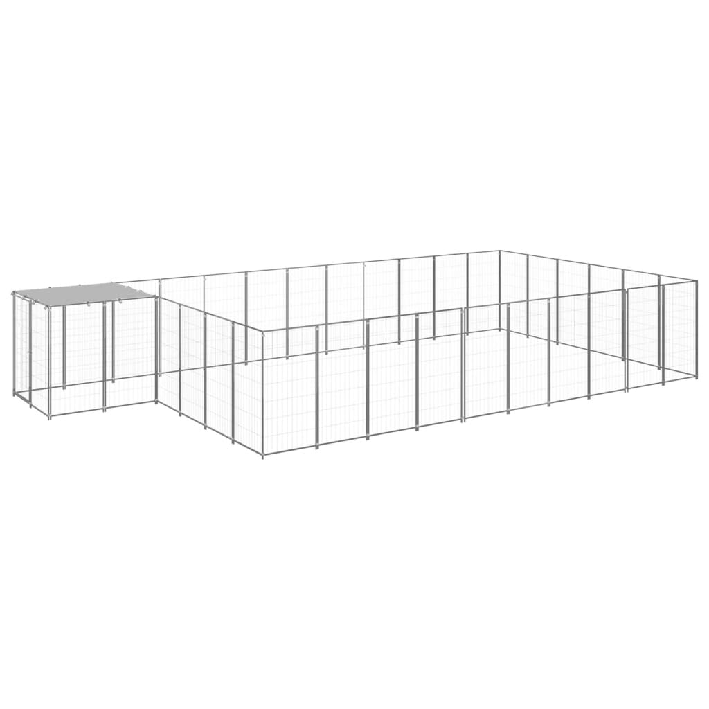 vidaXL Dog Kennel Silver 19.36 må_ Steel