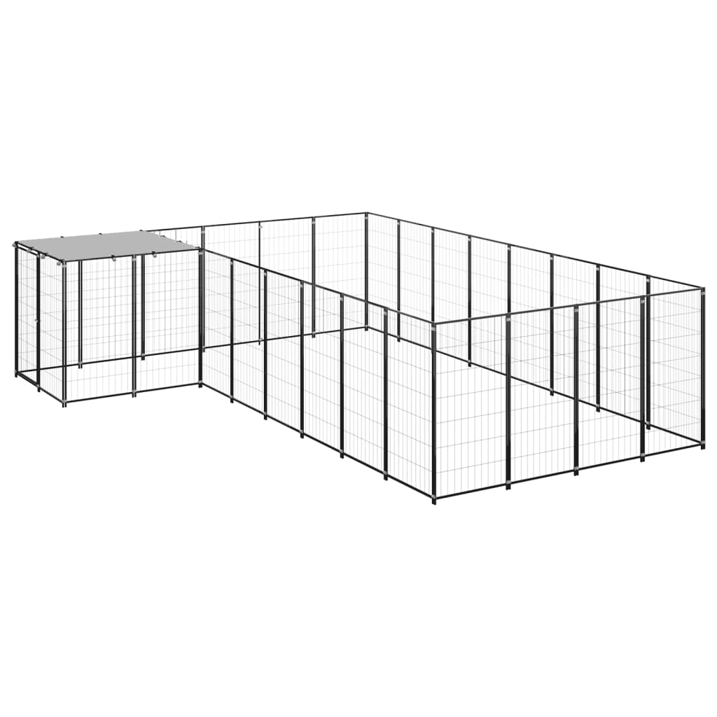vidaXL Dog Kennel Black 10.89 må_ Steel