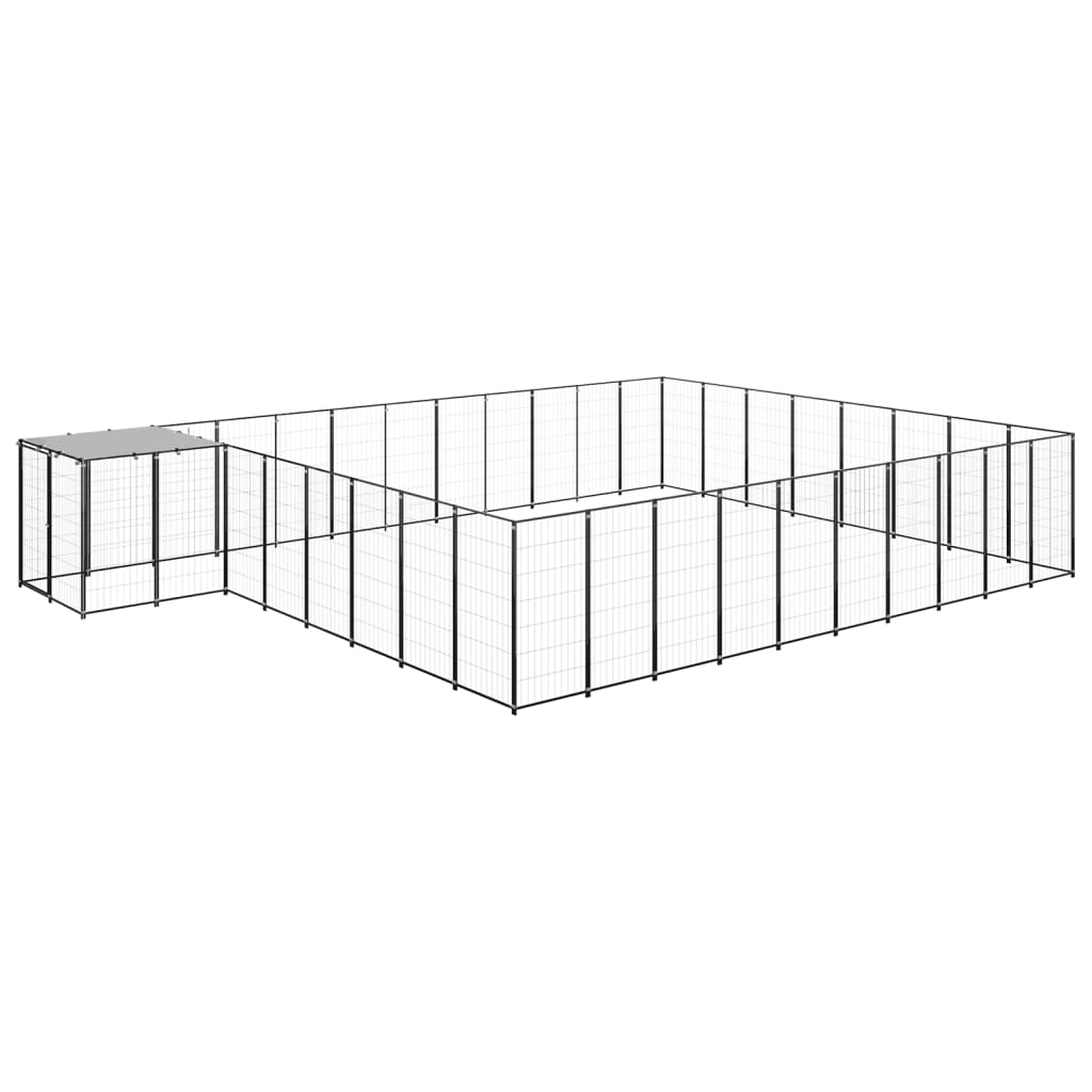 vidaXL Dog Kennel Black 25.41 må_ Steel