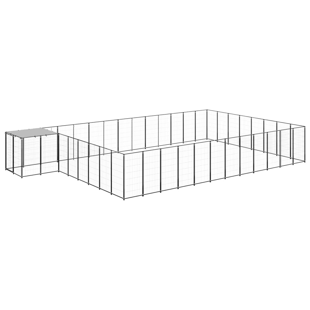 vidaXL Dog Kennel Black 30.25 må_ Steel