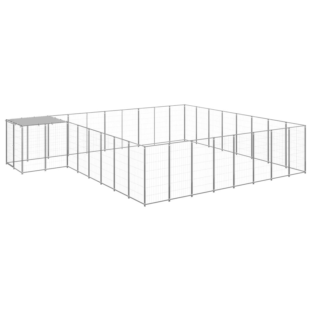 vidaXL Dog Kennel Silver 20.57 må_ Steel