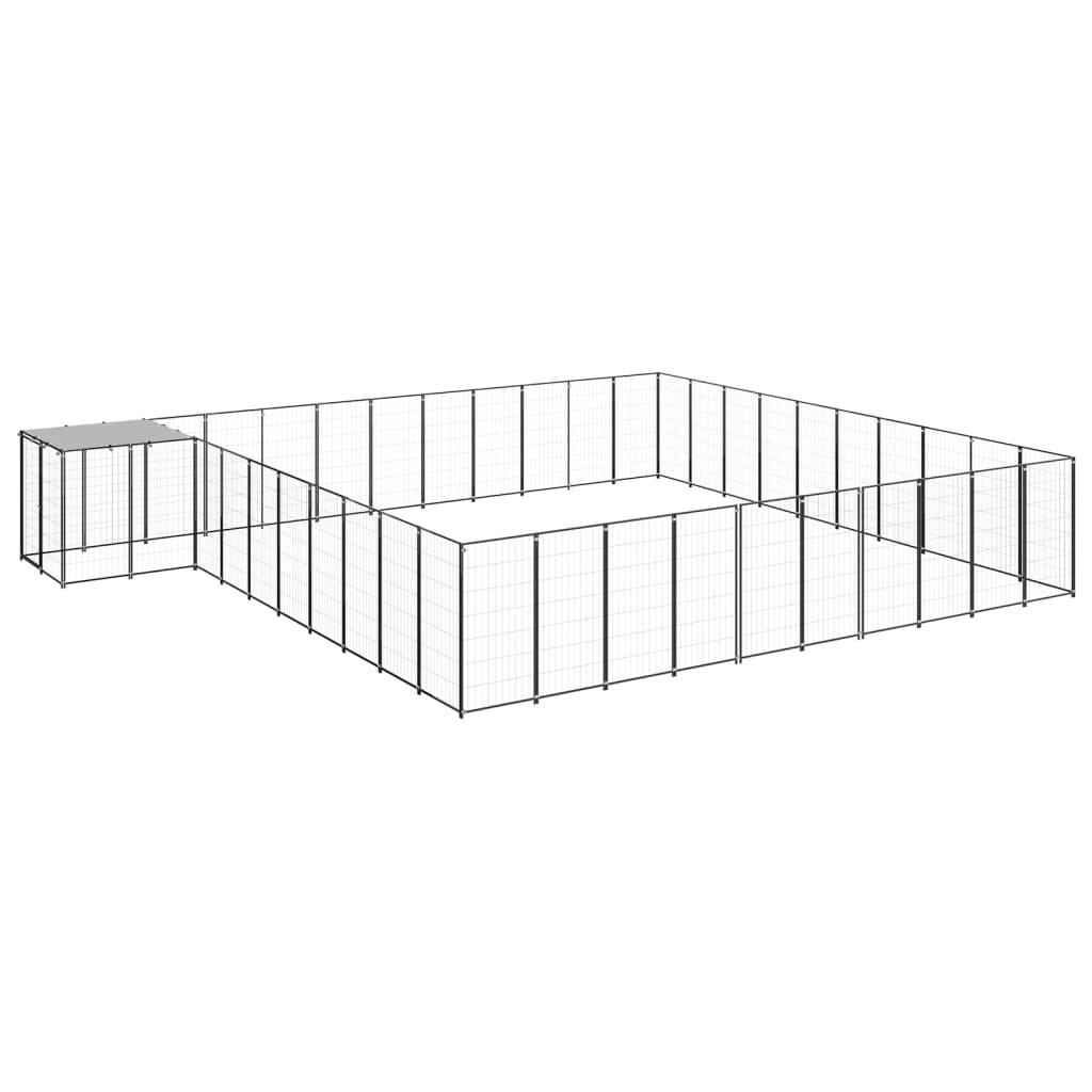 vidaXL Dog Kennel Black 31.46 må_ Steel