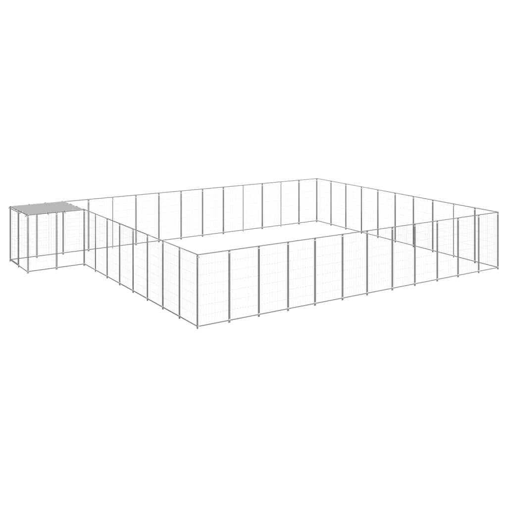vidaXL Dog Kennel Silver 37.51 må_ Steel