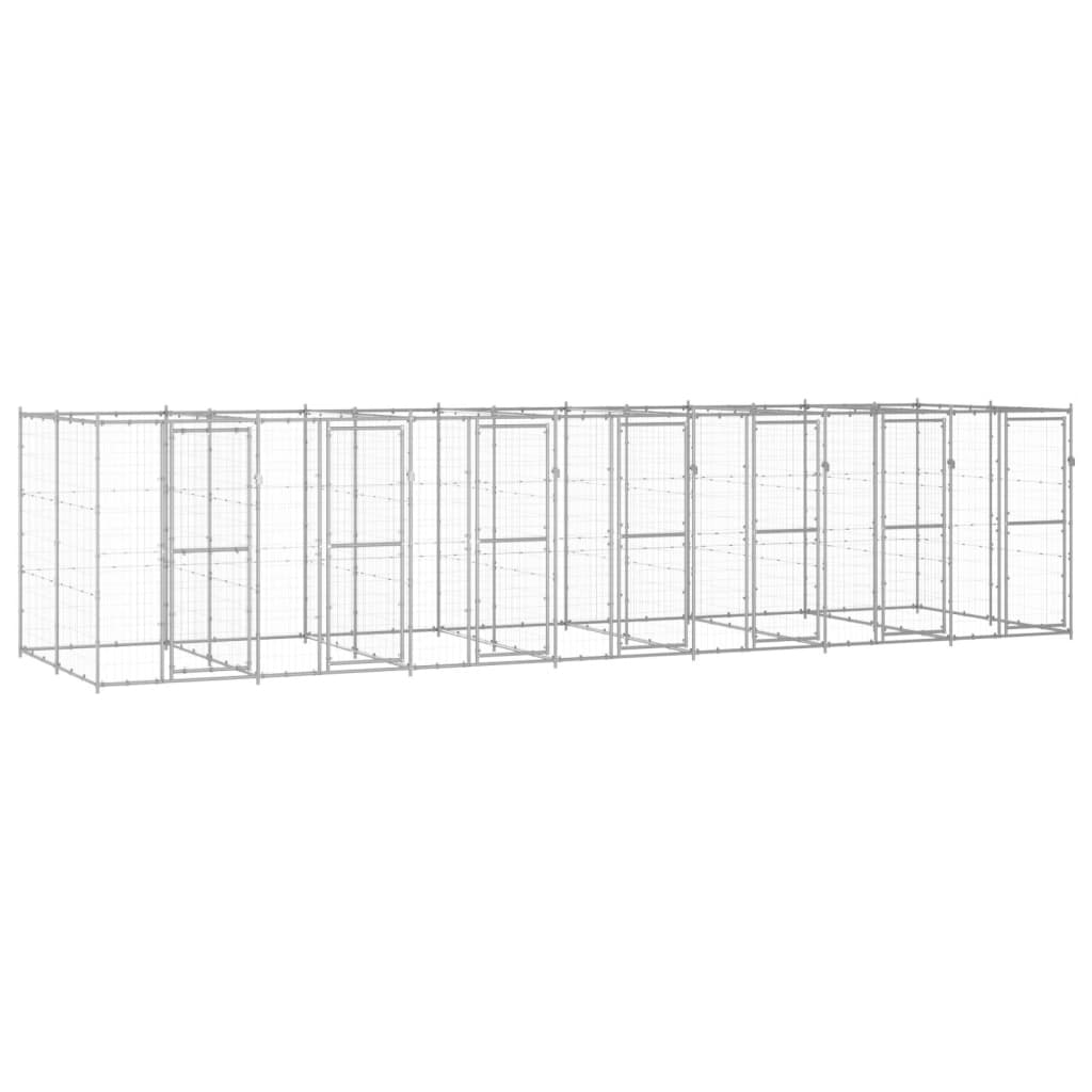 vidaXL Outdoor Dog Kennel Galvanised Steel 16.94 må_