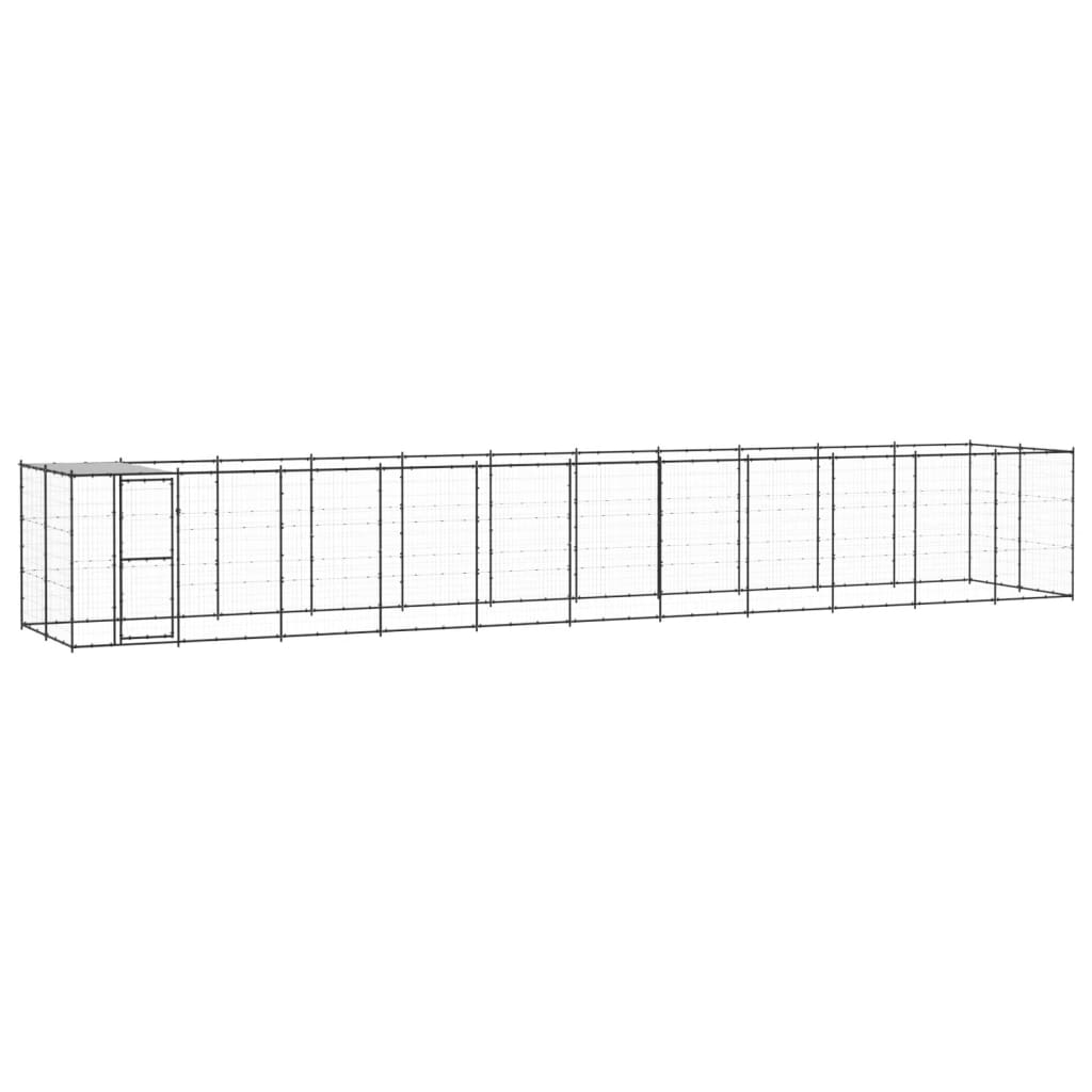 vidaXL Outdoor Dog Kennel Steel with Roof 26.62 må_