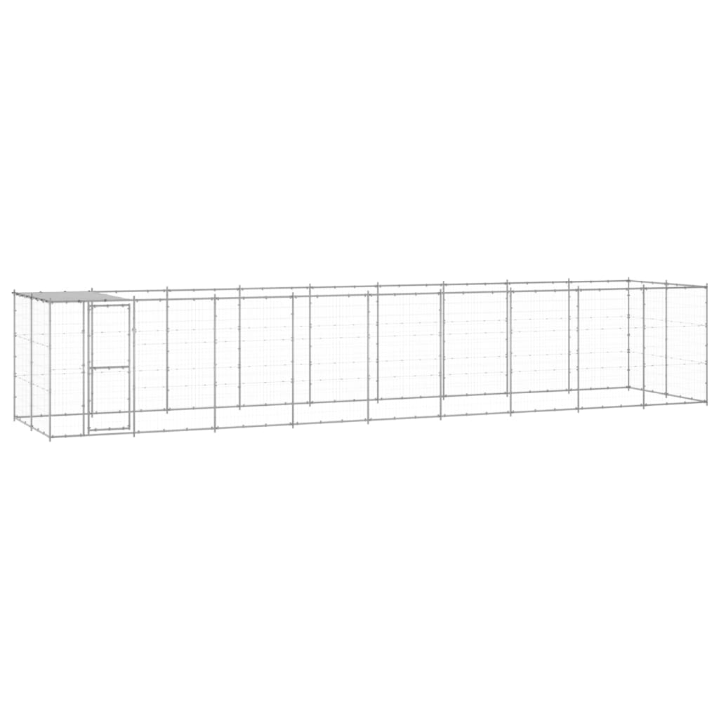 vidaXL Outdoor Dog Kennel Galvanised Steel with Roof 21.78 må_