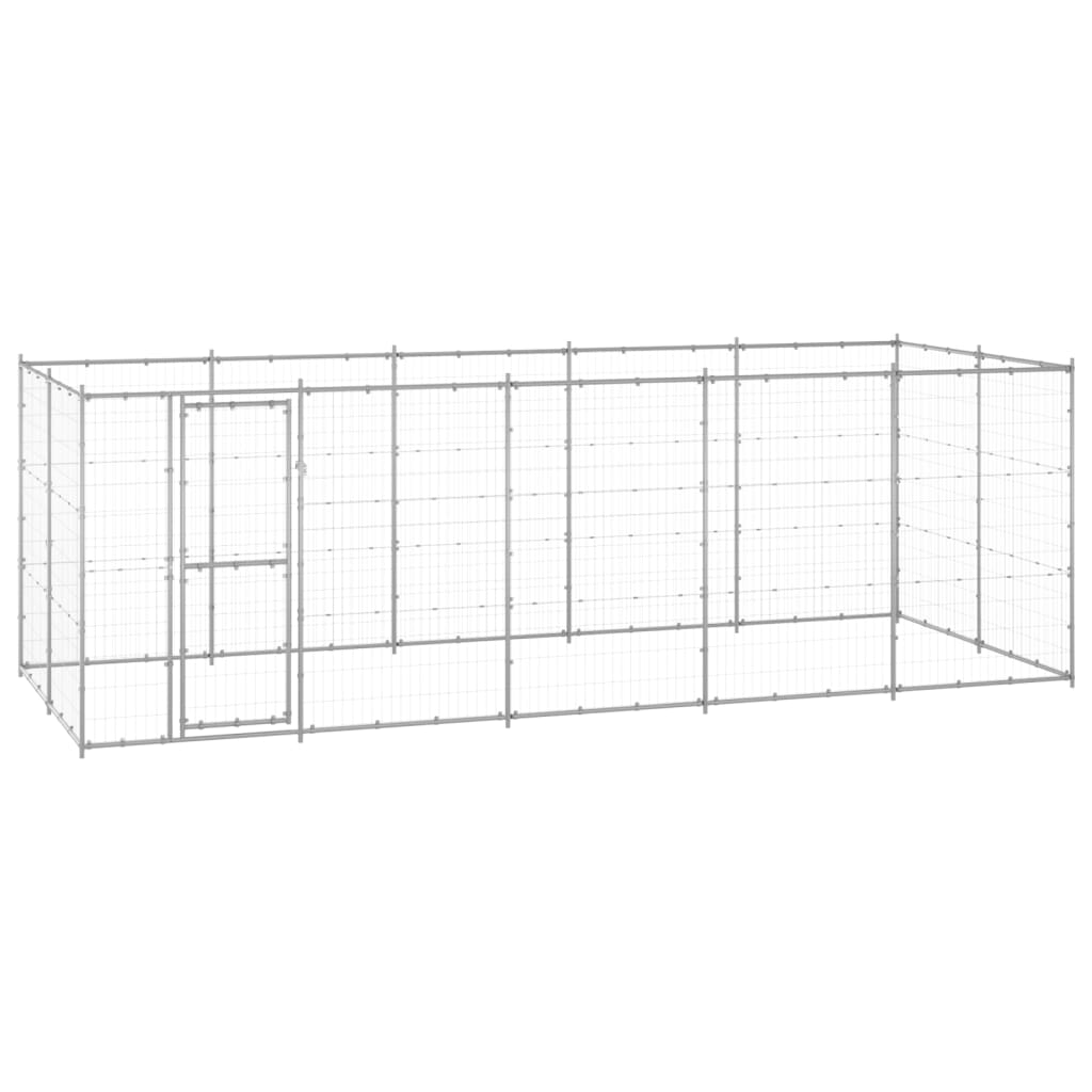 vidaXL Outdoor Dog Kennel Galvanised Steel 12.1 må_