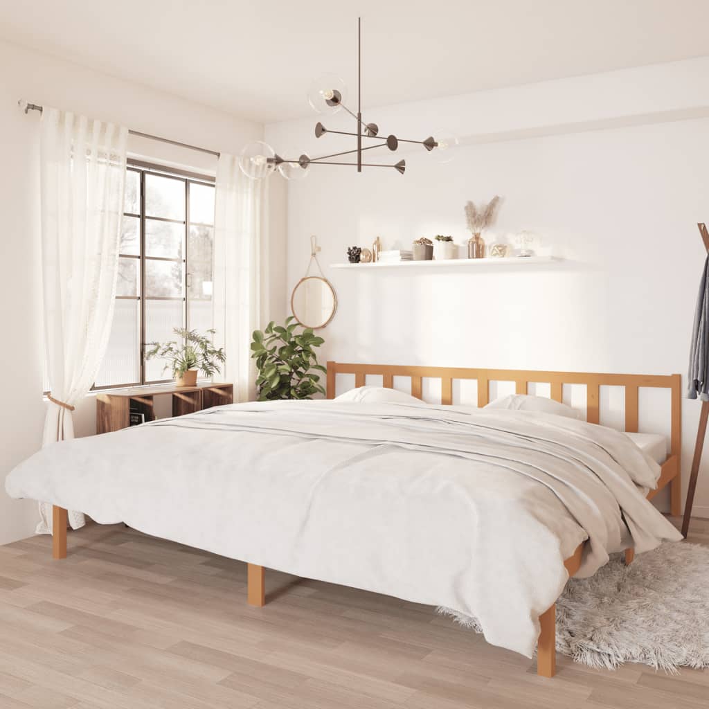 vidaXL Bed Frame Honey Brown Solid Pinewood 200x200 cm