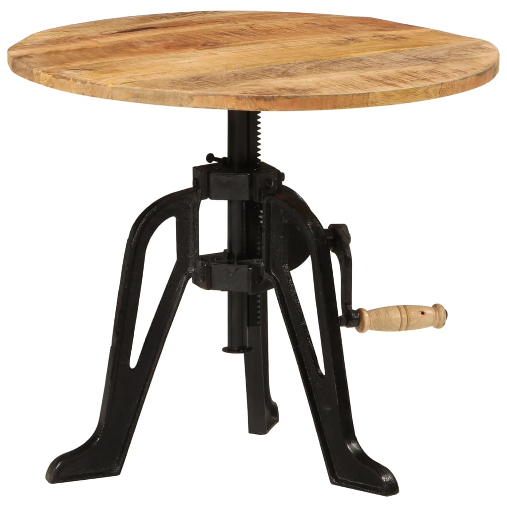 vidaXL Side Table 60x(42-62) cm Solid Wood Mango and Cast Iron