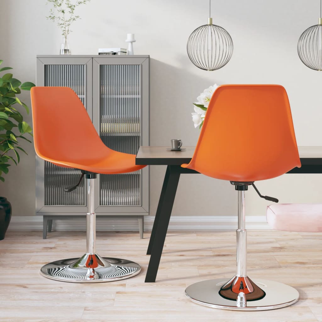 vidaXL Swivel Dining Chairs 2 pcs Orange PP
