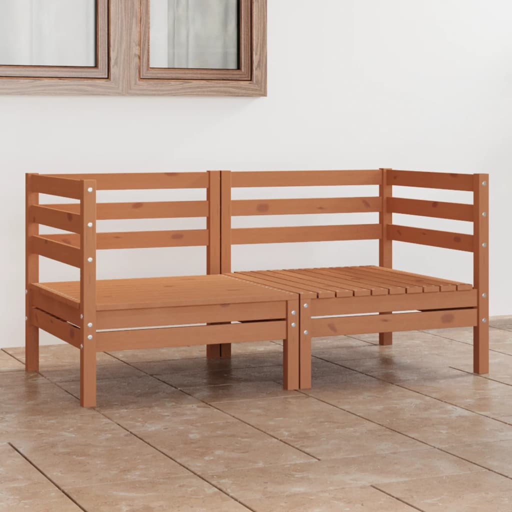vidaXL Garden 2-Seater Sofa Honey Brown Solid Pinewood
