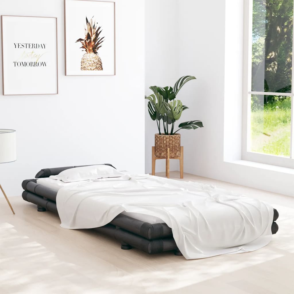 vidaXL Bed Frame Dark Brown Bamboo 90x200 cm